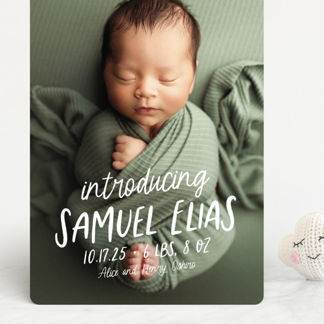 "All write" - Birth Announcements in Cloud by Lea Delaveris - Front