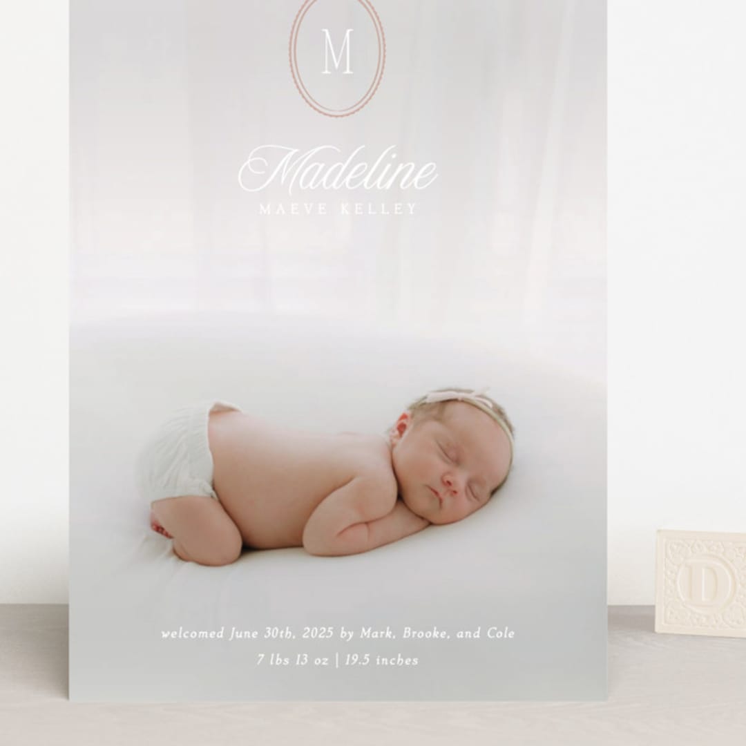 "Cameo" - Birth Announcements in Petal by Robert and Stella - Front