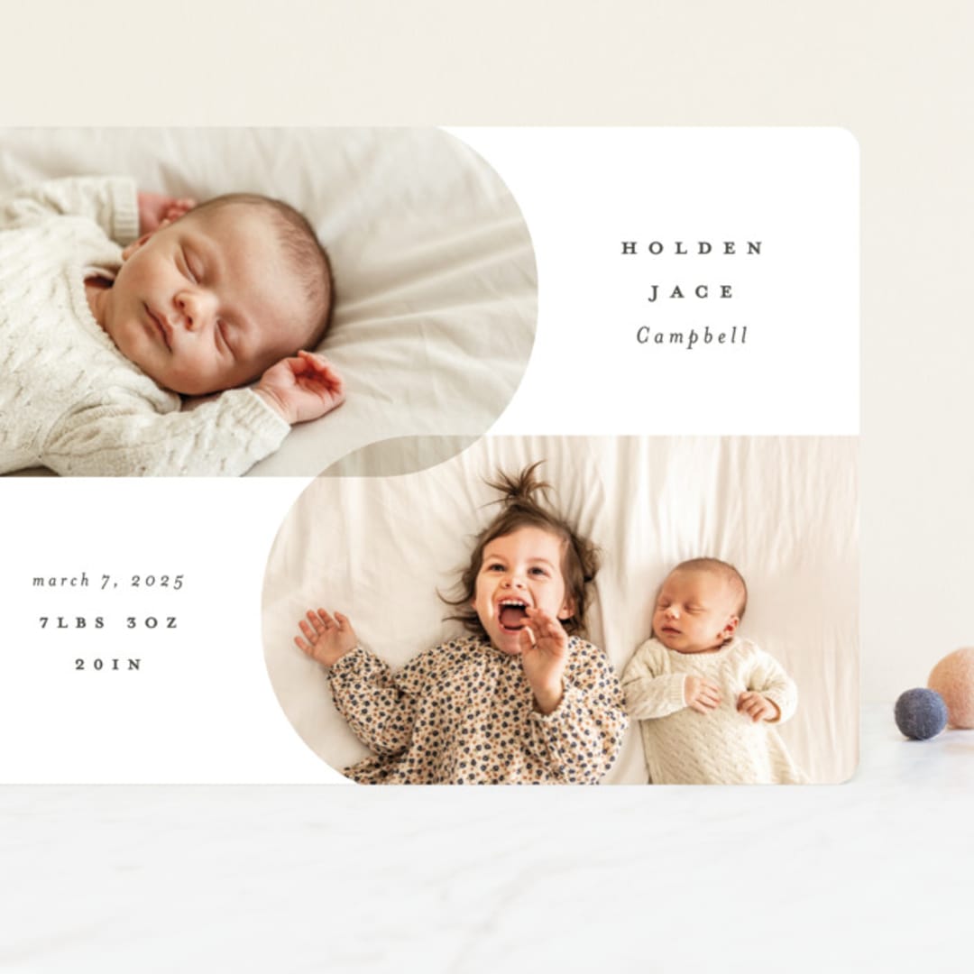 "Overlap" - Birth Announcements in Stone by Brianne Larsen - Front