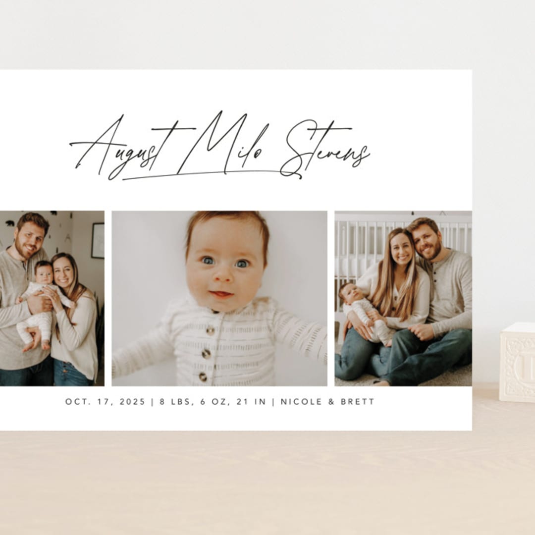"Me times three" - Birth Announcements in Cloud by Lea Delaveris - Front