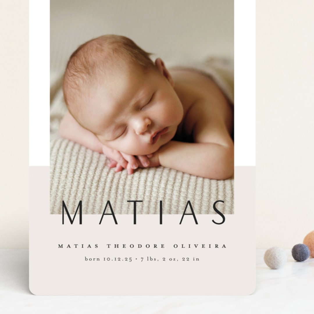 "Big News" - Birth Announcements in Ivory by Maria Hilas-Louie - Front