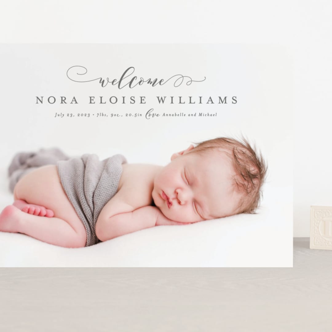 "Hug" - Birth Announcements in Shadow by Lea Delaveris - Front