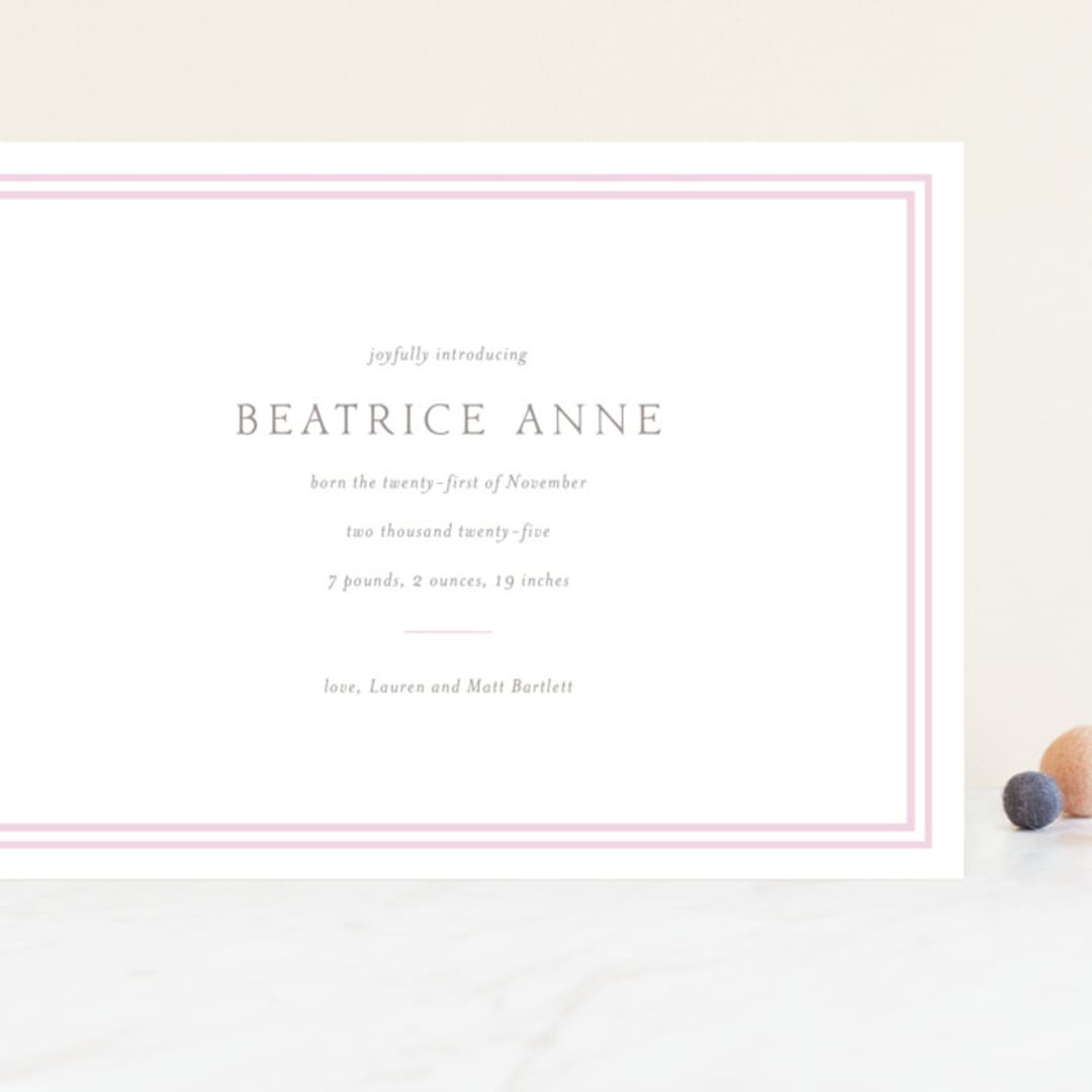 "Frolic" - Birth Announcements in Ballet Slipper by Megan Davis - Front