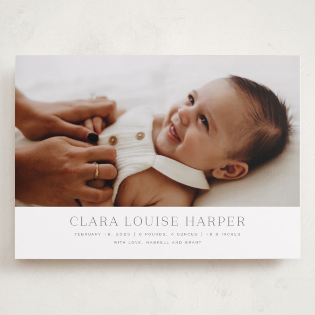 "Canvas" - Birth Announcements in Moon by Megan Davis - Front