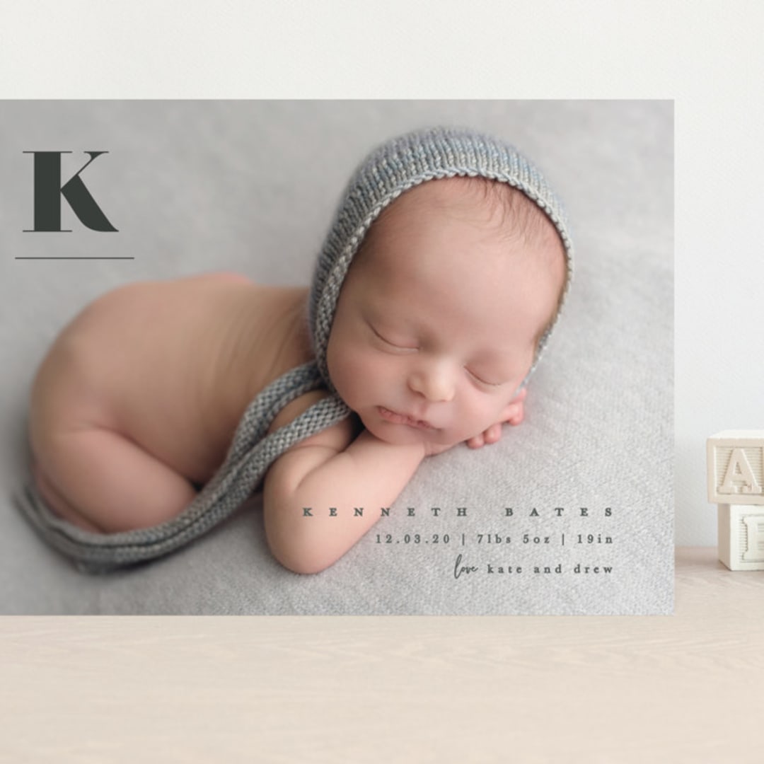 "My alphabet" - Birth Announcements in Ink by Creo Study - Front