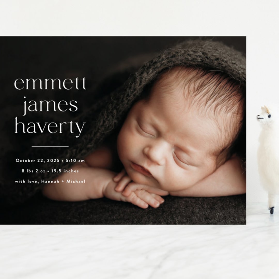 "Details" - Birth Announcements in Cloud by Susan Asbill - Front
