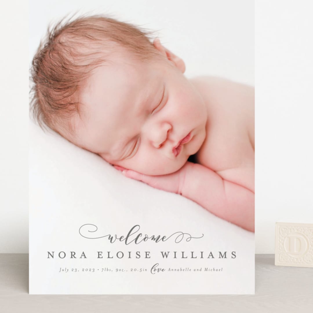 "Hug" - Birth Announcements in Shadow by Lea Delaveris - Front