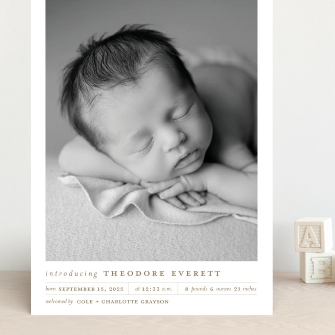 "Modern Grid" - Birth Announcements in Sand by Alexandra Cohn - Front