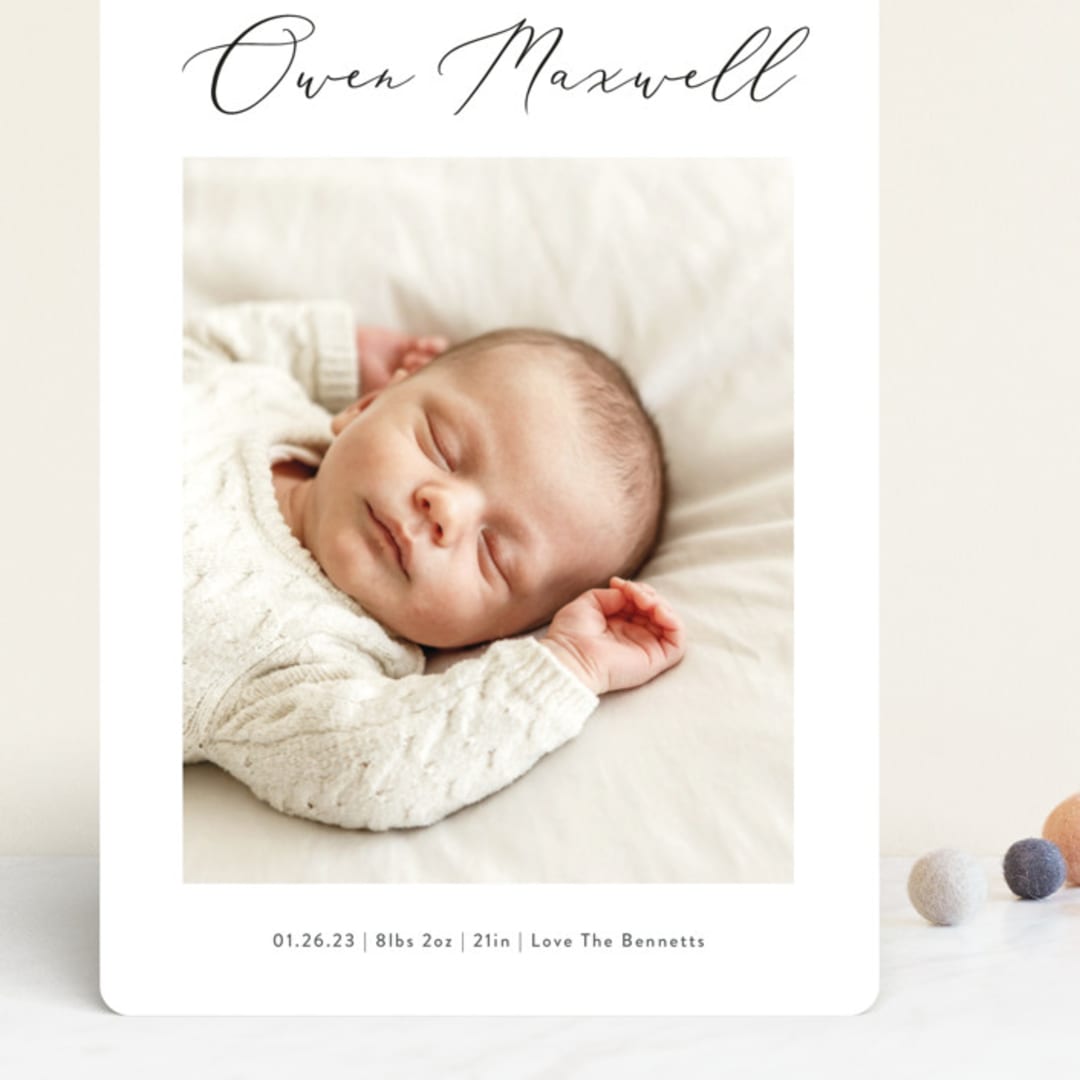 "Up Top" - Birth Announcements in Ink by Carolyn MacLaren - Front