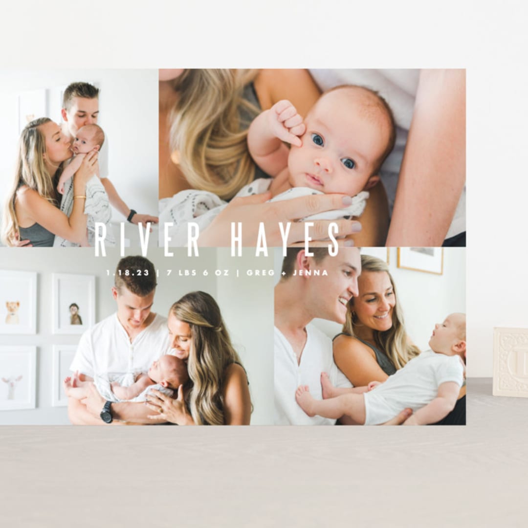 "Indie" - Birth Announcements in Cloud by Lauren Chism - Front