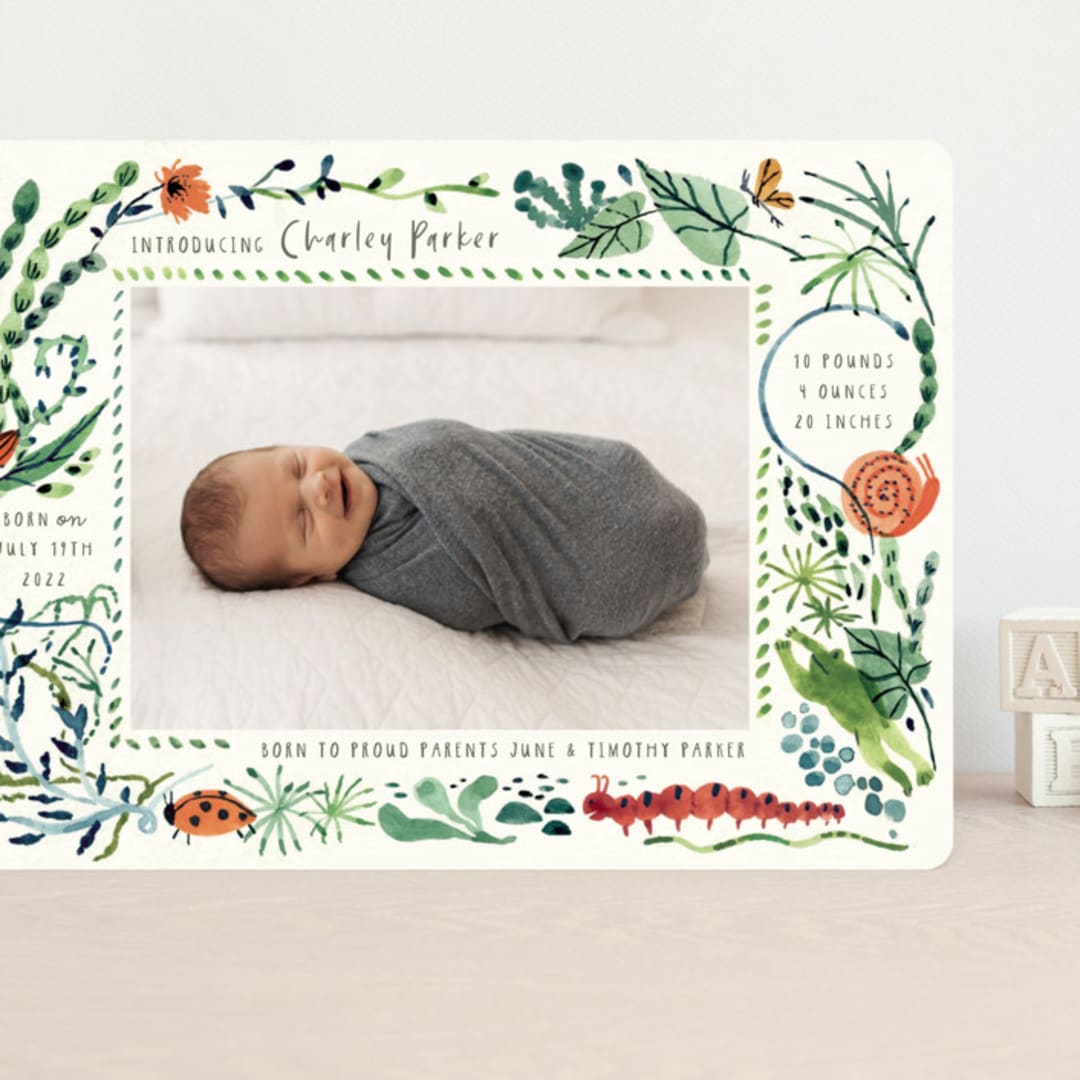 "Snuggle Bug" - Birth Announcements in Pond by Morgan Ramberg - Front
