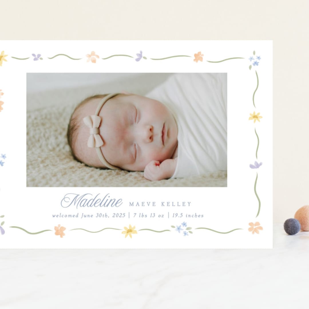 "Petite Garden" - Birth Announcements in Bouquet by Robert and Stella - Front