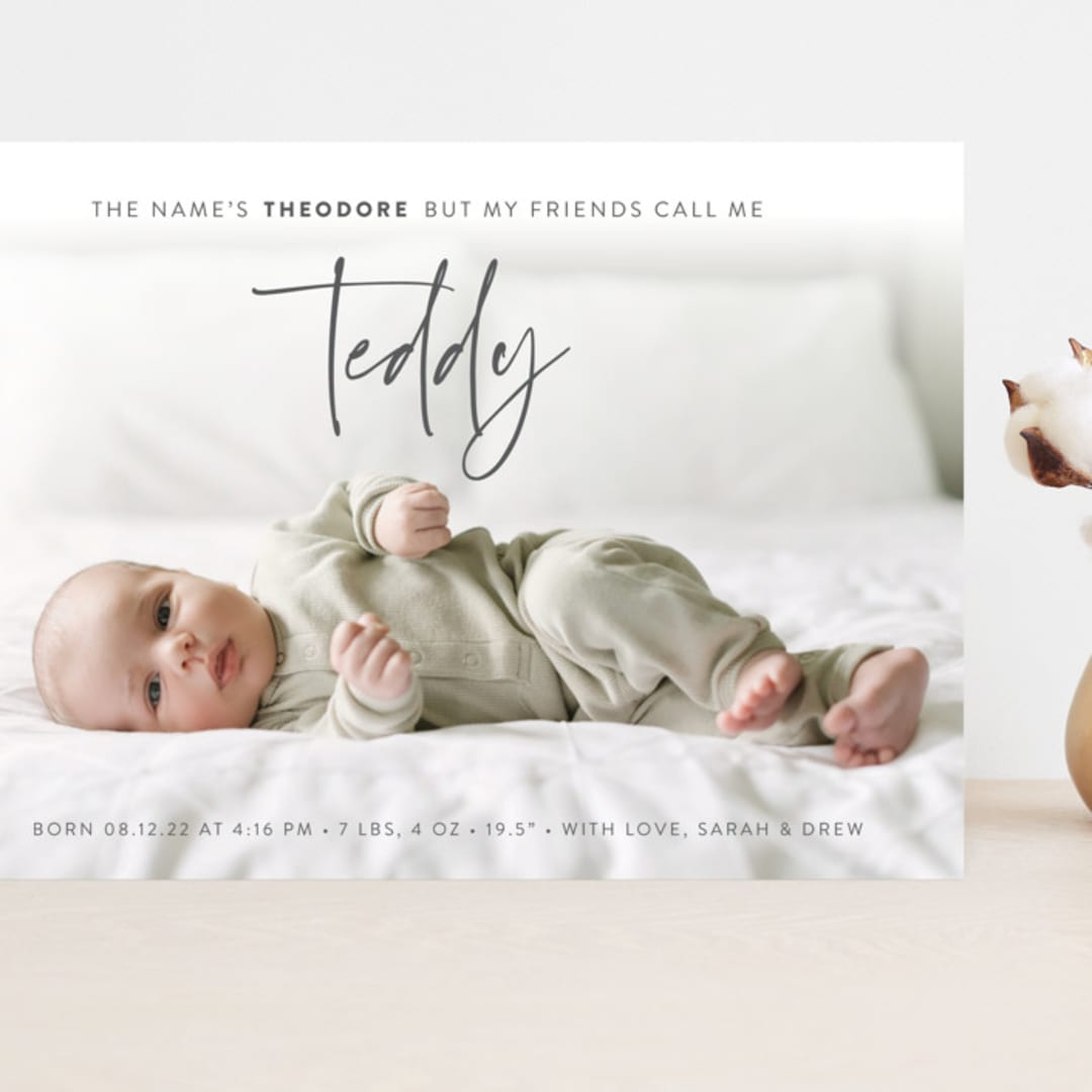 "My Nickname" - Birth Announcements in Shadow by Carolyn Kach - Front
