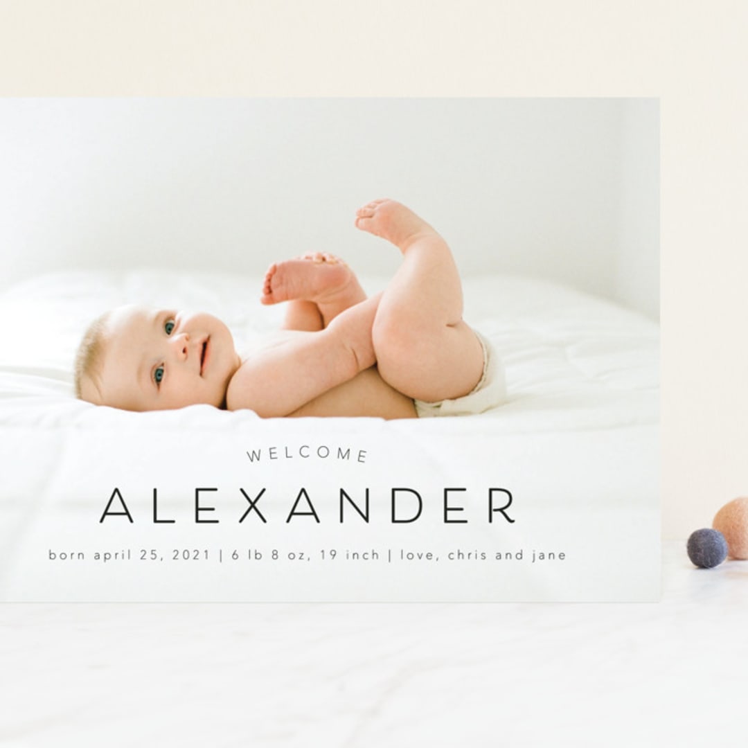 "Welcome our Baby" - Birth Announcements in Night by MC Designs - Front