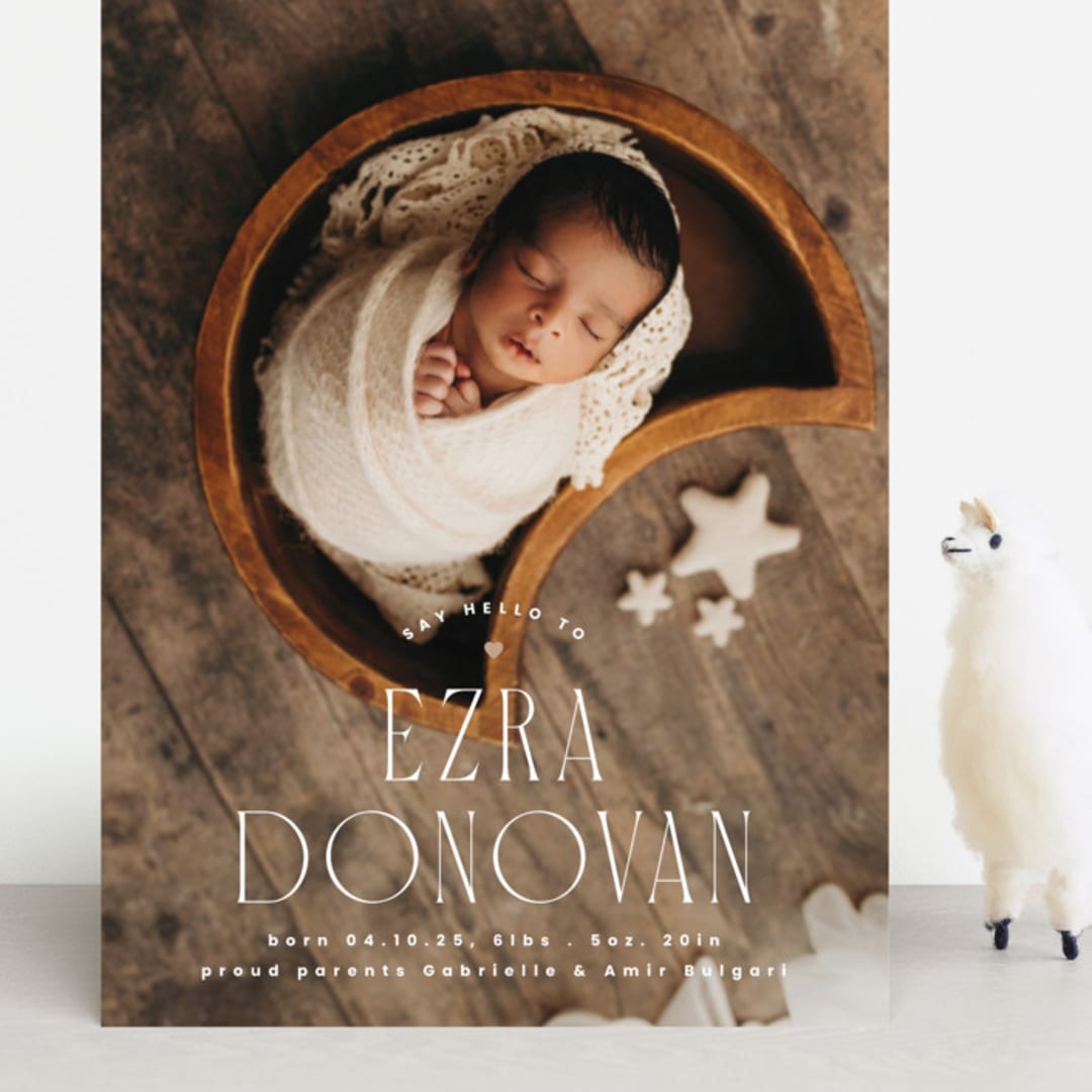 "Little Heart" - Birth Announcements in Caramel by Corinne Malesic - Front