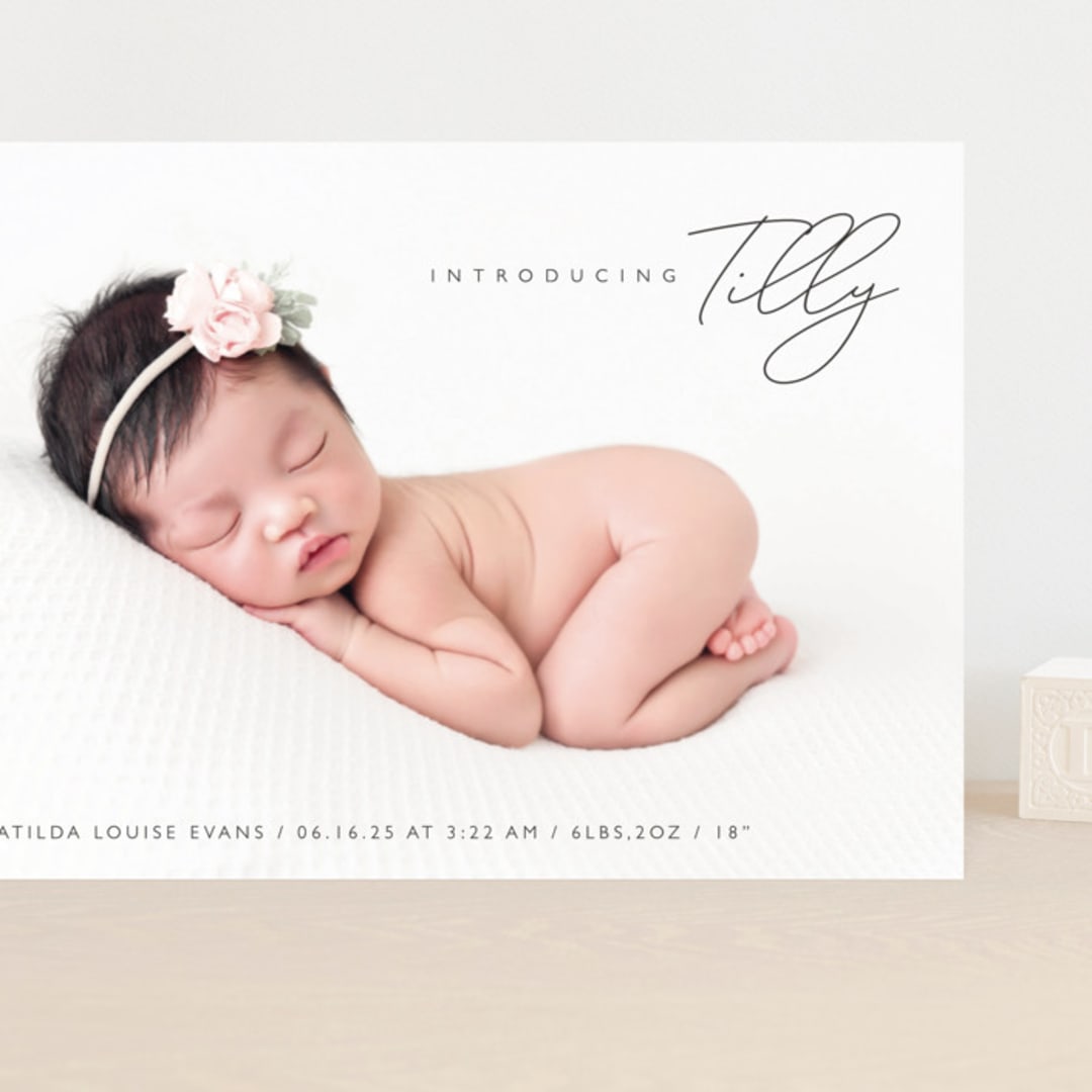 "Nickname Intro" - Birth Announcements in Raven by Olivia Raufman - Front