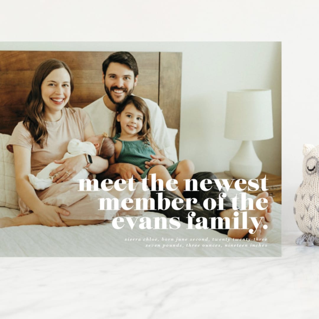 "NEWEST" - Birth Announcements in Cloud by Lori Wemple - Front