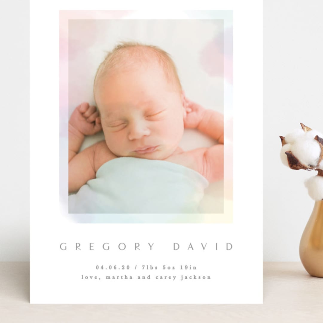 "Rainbow filter" - Birth Announcements in Prism by Creo Study - Front