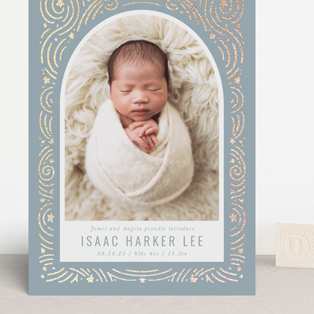 "Star Bright" - Birth Announcements in Slateblue by Meggy Masters - Front