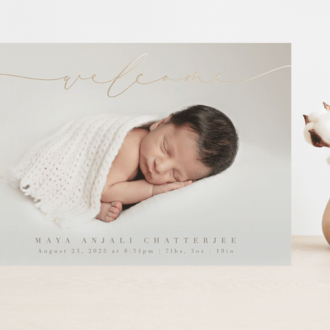 "Blissful Welcome" - Birth Announcements in Fawn by Olivia Raufman - Front
