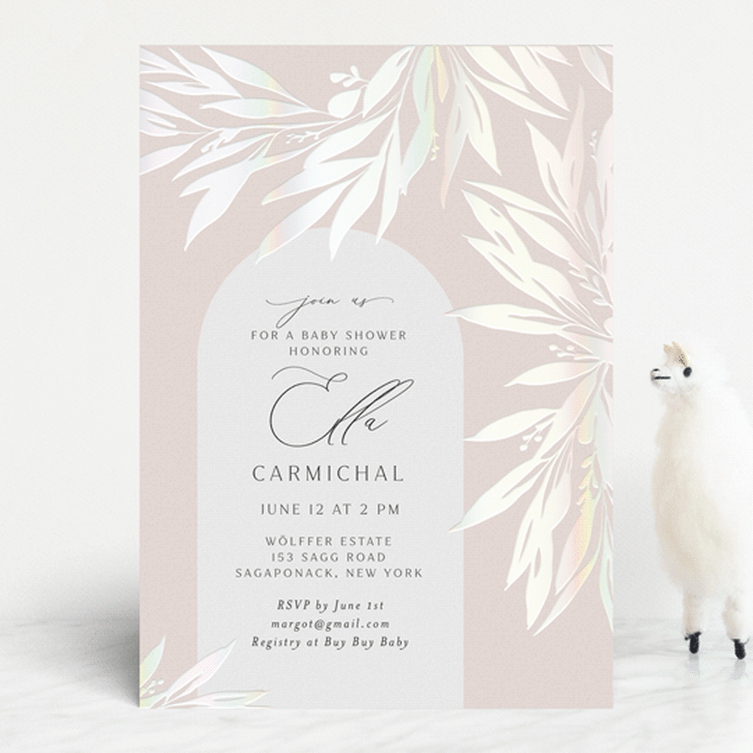 "Charmed" - Baby Shower Invitations in Blush by Nicoletta Savod - Front