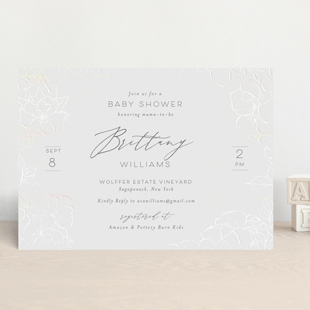 "Enchant" - Baby Shower Invitations in Lead by Nicoletta Savod - Front