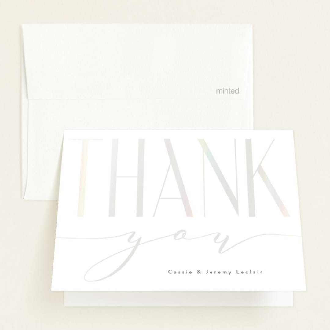 "Modern Baby" - Baby Shower Thank You Cards in Cotton Candy by Gwen Bedat - Front