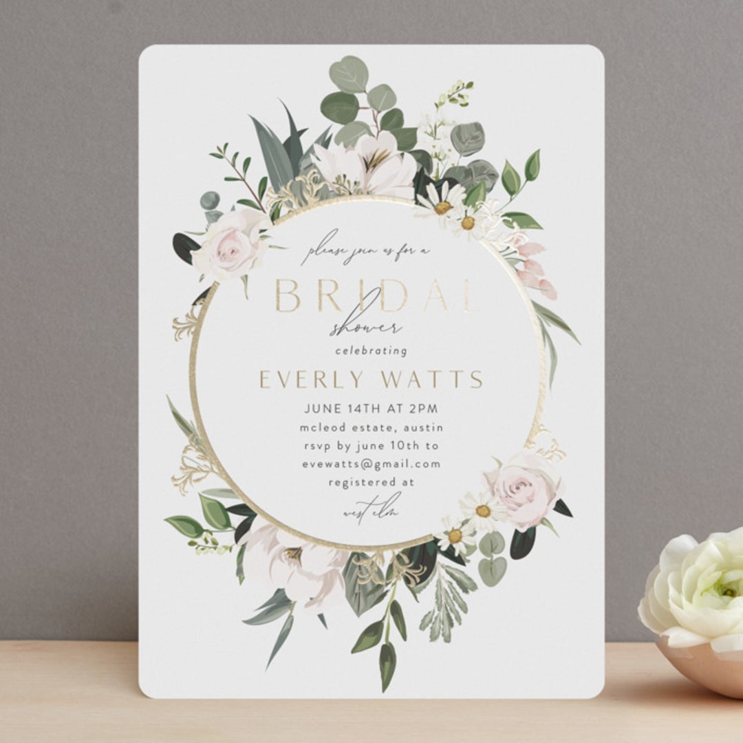 "Country Garden" - Bridal Shower Invitations in Petal by Susan Moyal - Front