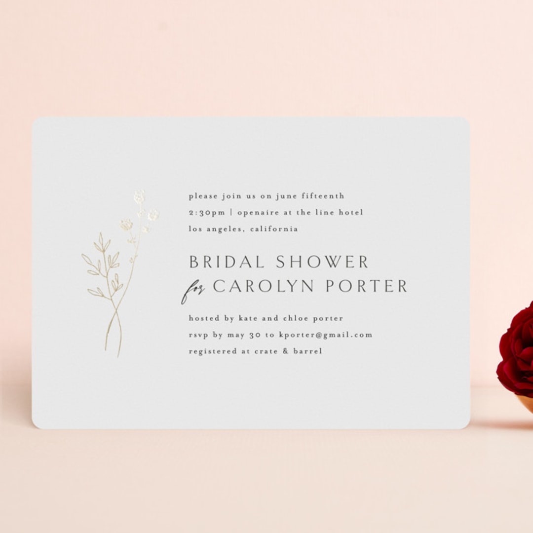 "rustic elegance" - Bridal Shower Invitations in Silk by Kelly Schmidt - Front