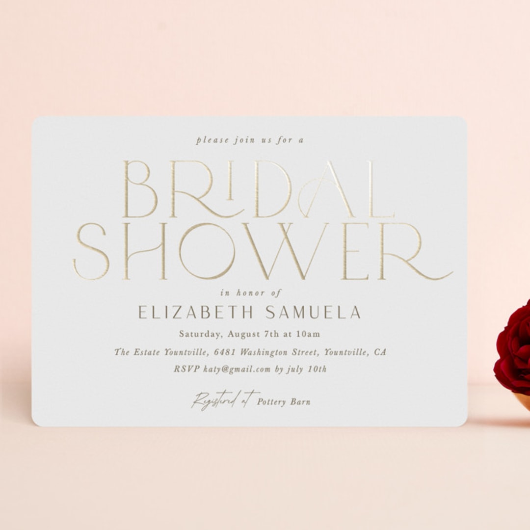 "Modern Take" - Bridal Shower Invitations in Snow by Yaling Hou Suzuki - Front