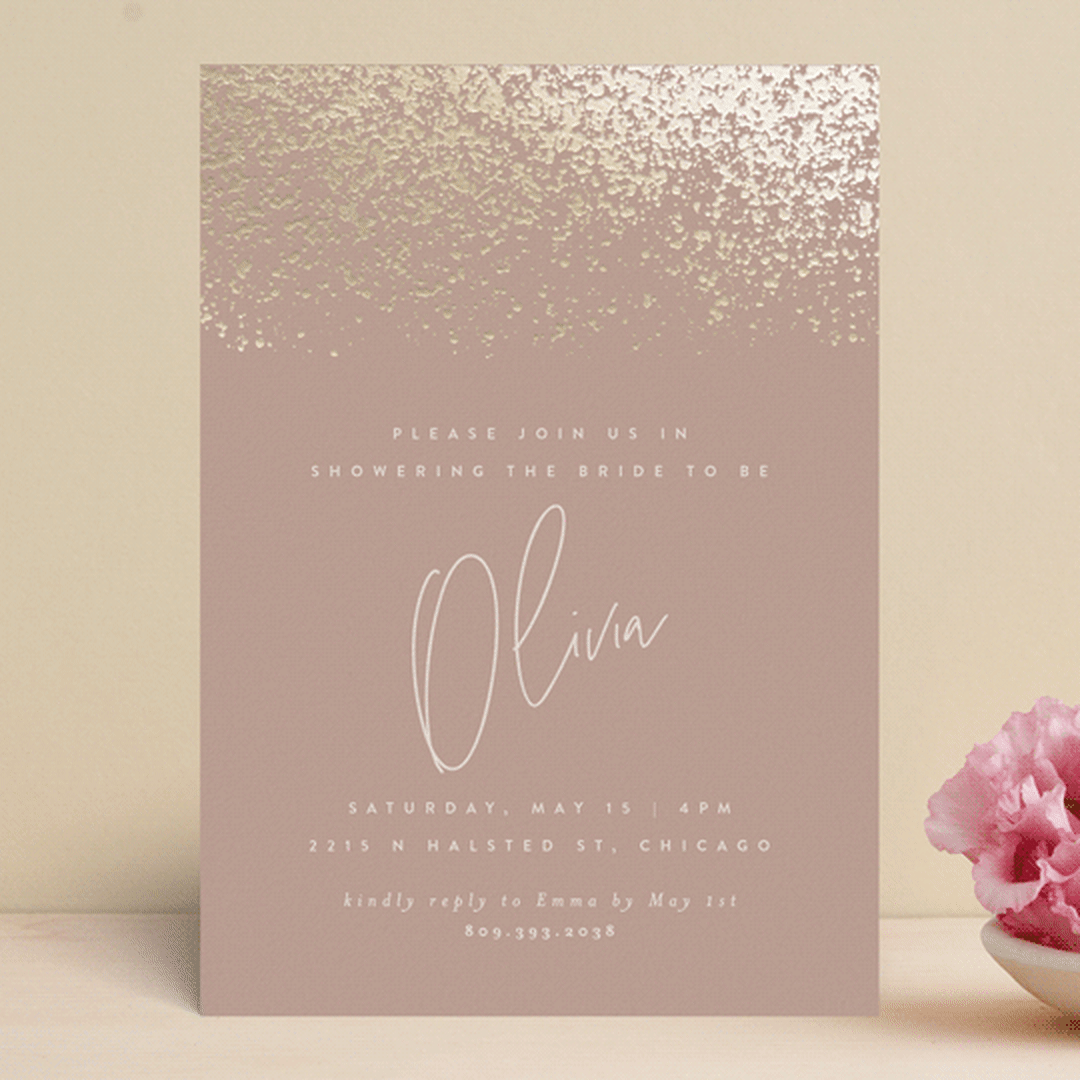 "showers" - Bridal Shower Invitations in Sand by JoAnn Jinks - Front