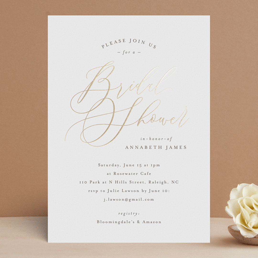 "Posh" - Bridal Shower Invitations in Waterlily by Melanie Kosuge - Front
