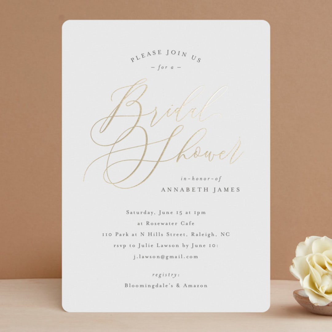 "Posh" - Bridal Shower Invitations in Waterlily by Melanie Kosuge - Front