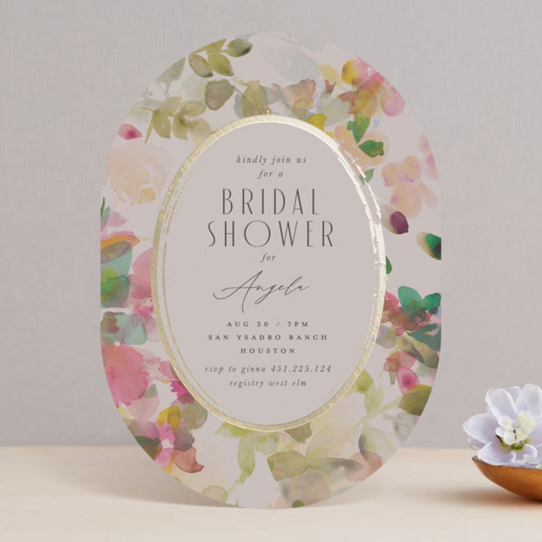 "floral jewels" - Bridal Shower Invitations in Wild Berry by Lori Wemple - Front