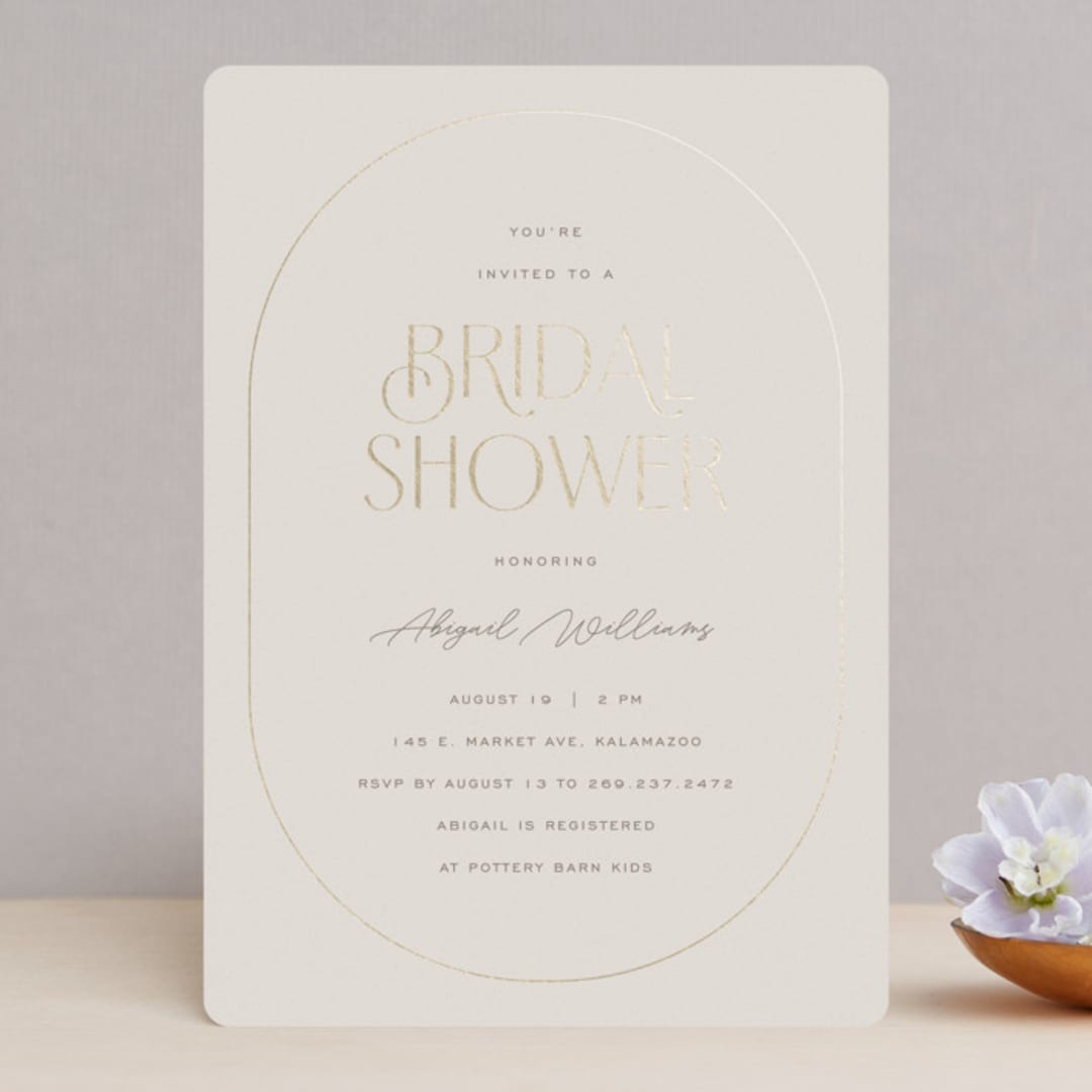 "Billow" - Bridal Shower Invitations in Toffee by Pixel and Hank - Front
