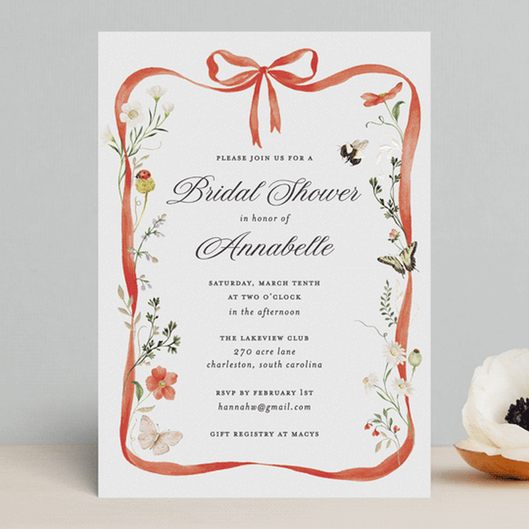 "Fleur" - Bridal Shower Invitations in Verona Sunset by Sarah Knight - Front