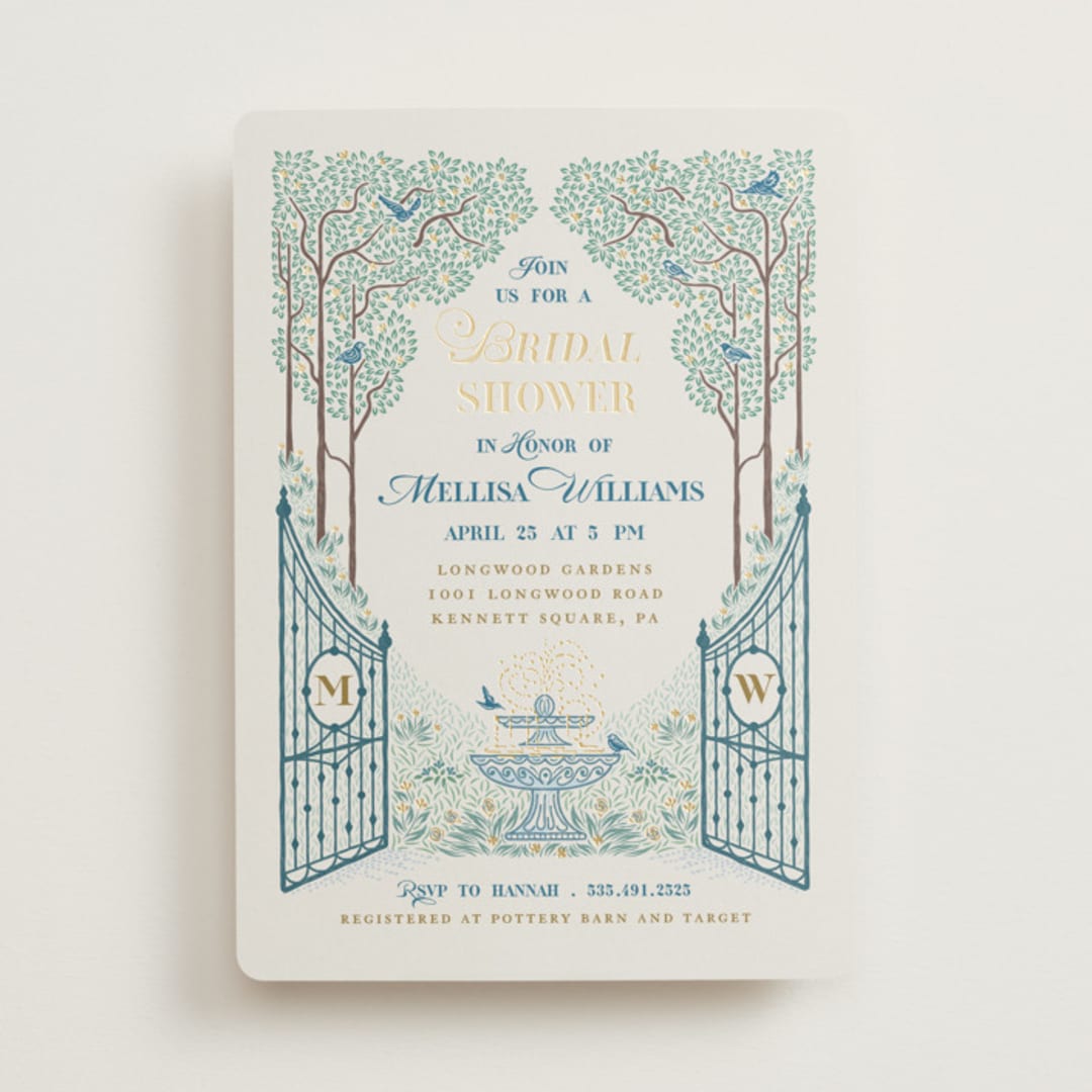"Garden Gate" - Bridal Shower Invitations in Garden by Paper Sun Studio - Front