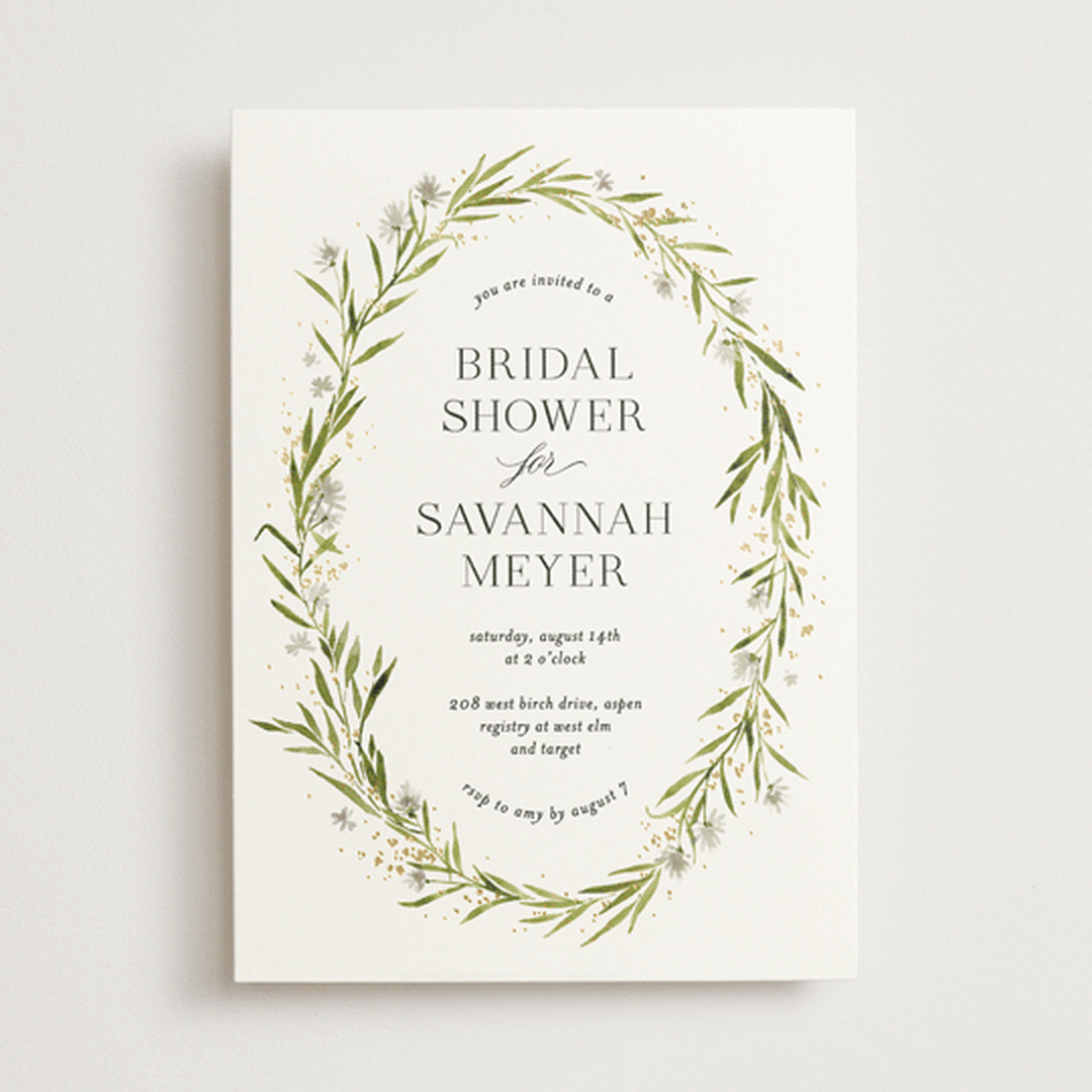 "Aveline" - Bridal Shower Invitations in Diamond by Kate Ahn - Front