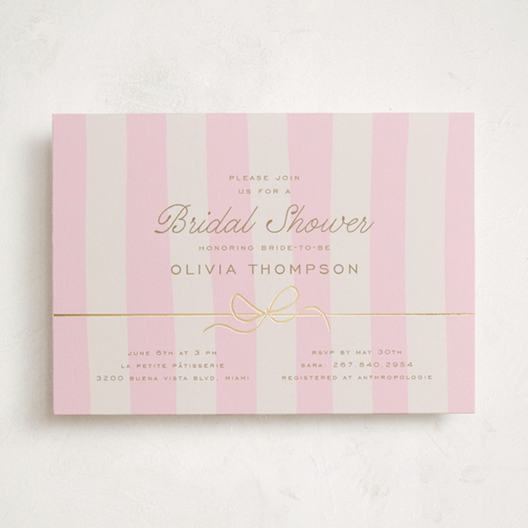 "Macaron Box" - Bridal Shower Invitations in Rose by Leia Matt - Front