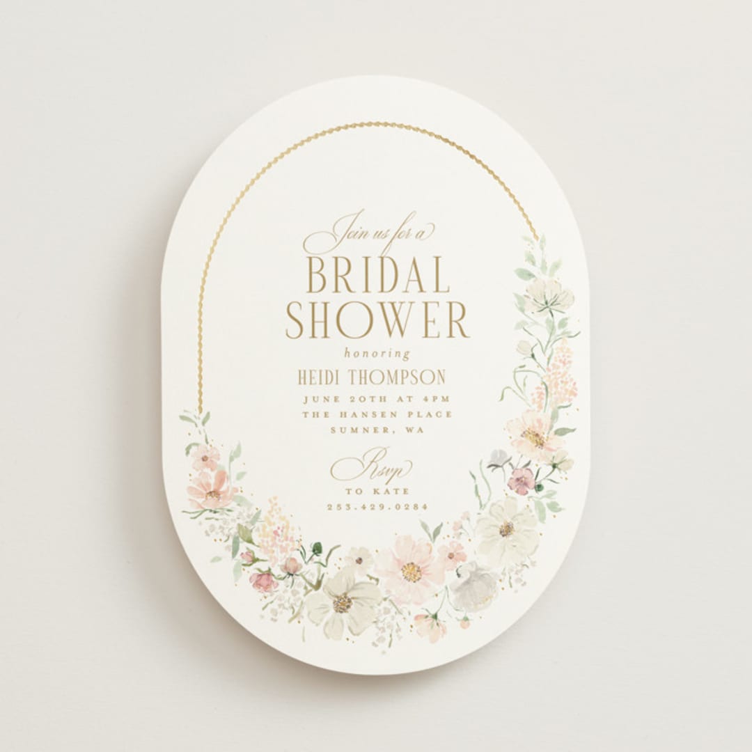 "Gorgeous" - Bridal Shower Invitations in Blushing by Itsy Belle Studio - Front