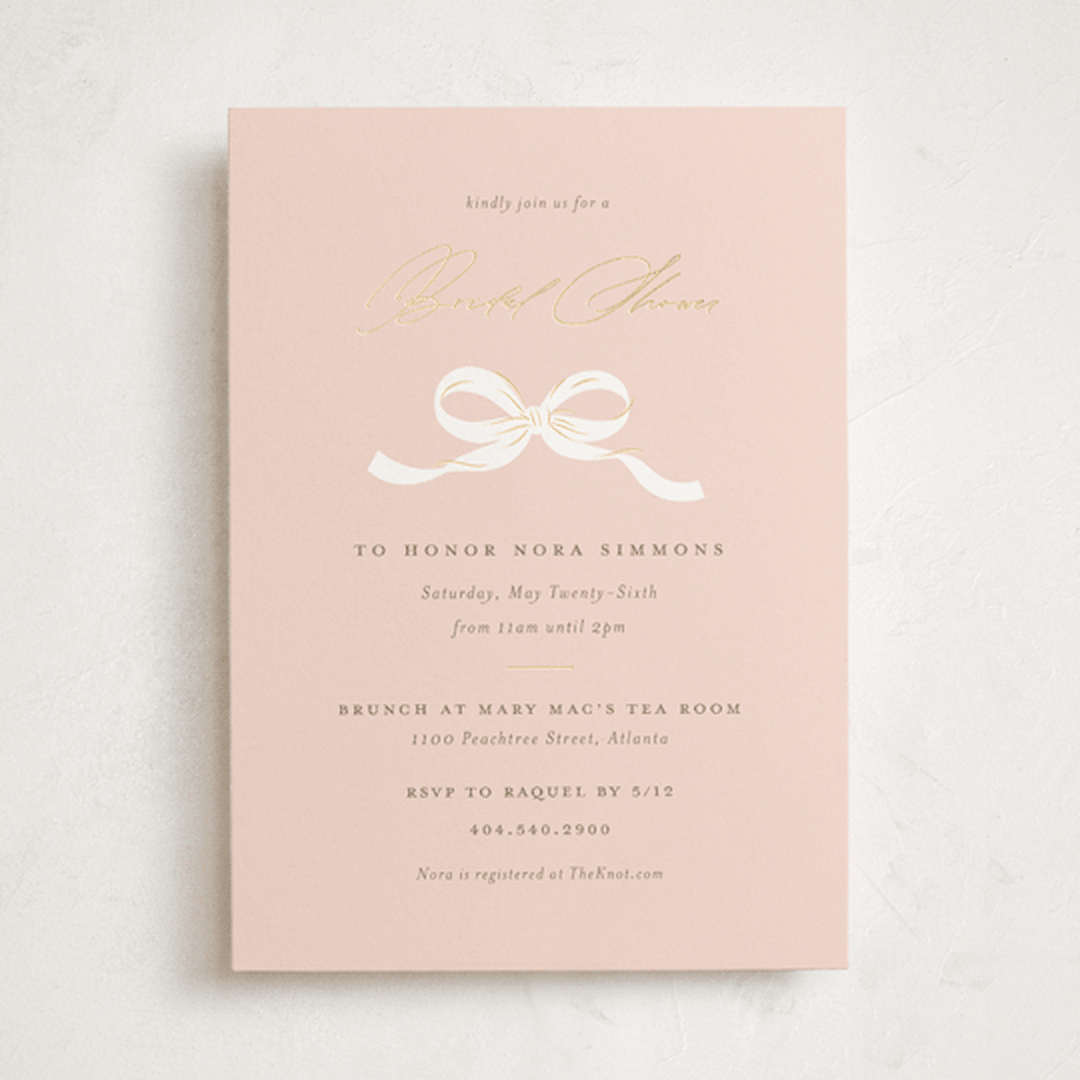 "Sweetheart" - Bridal Shower Invitations in Blush by Paper Raven Co. - Front