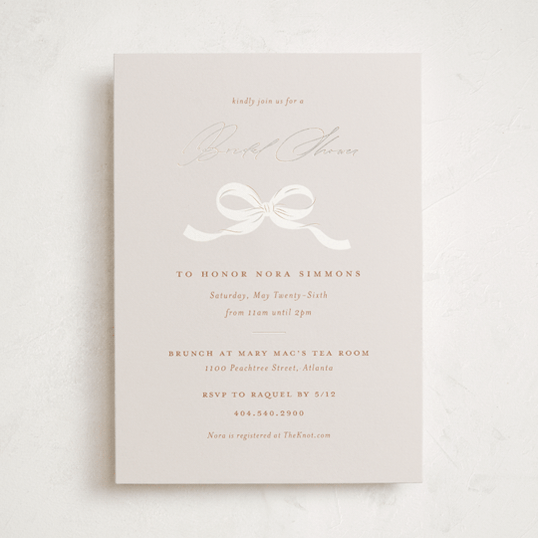"Sweetheart" - Bridal Shower Invitations in Champagne by Paper Raven Co. - Front