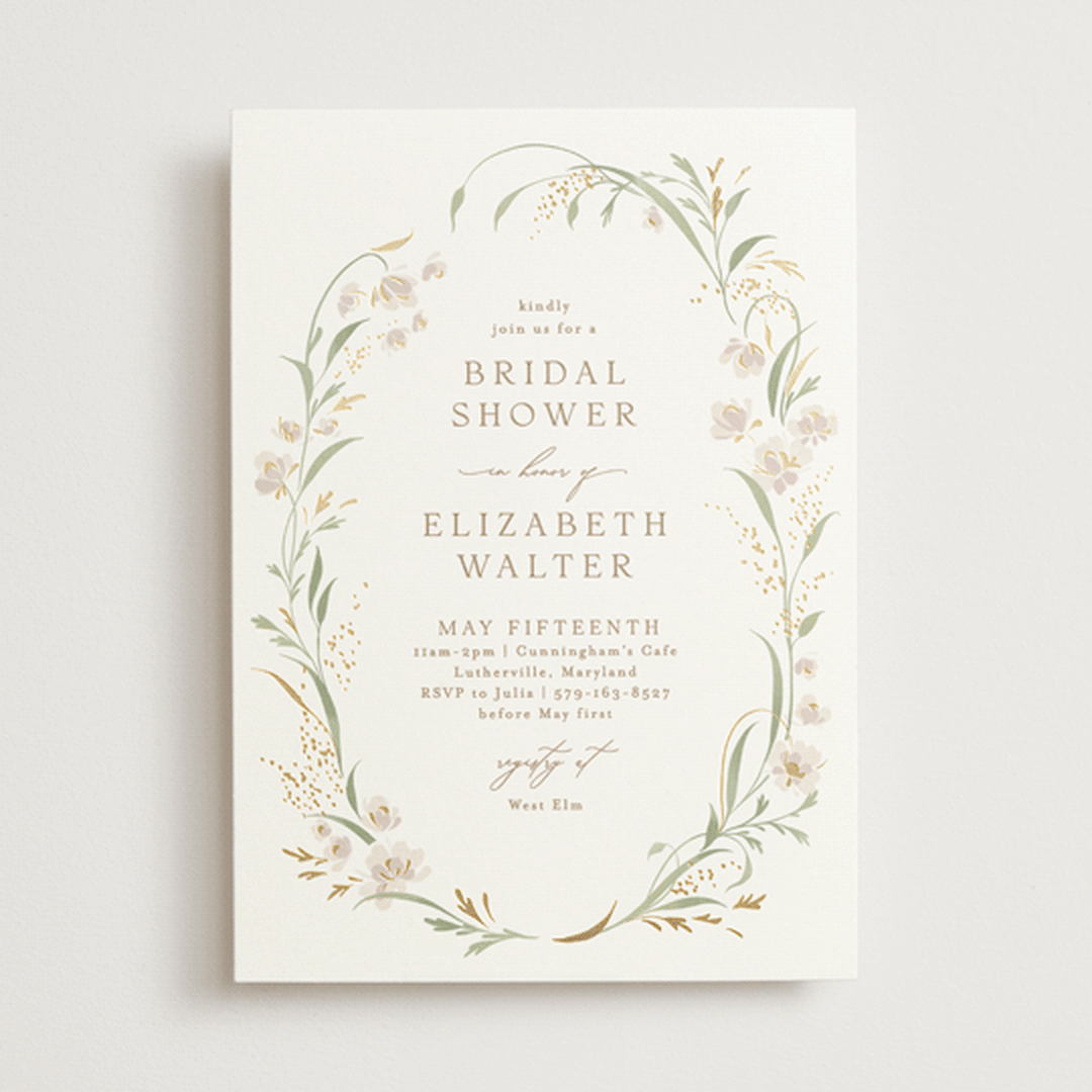 "Meadow" - Bridal Shower Invitations in Spring Mist by Erin L. Wilson - Front