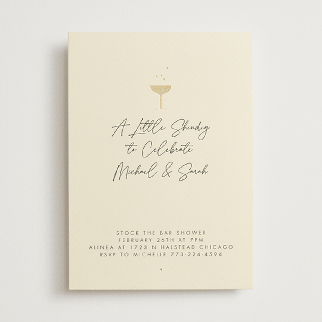 "A Little Shindig" - Bridal Shower Invitations in Champagne by mo kelley - Front