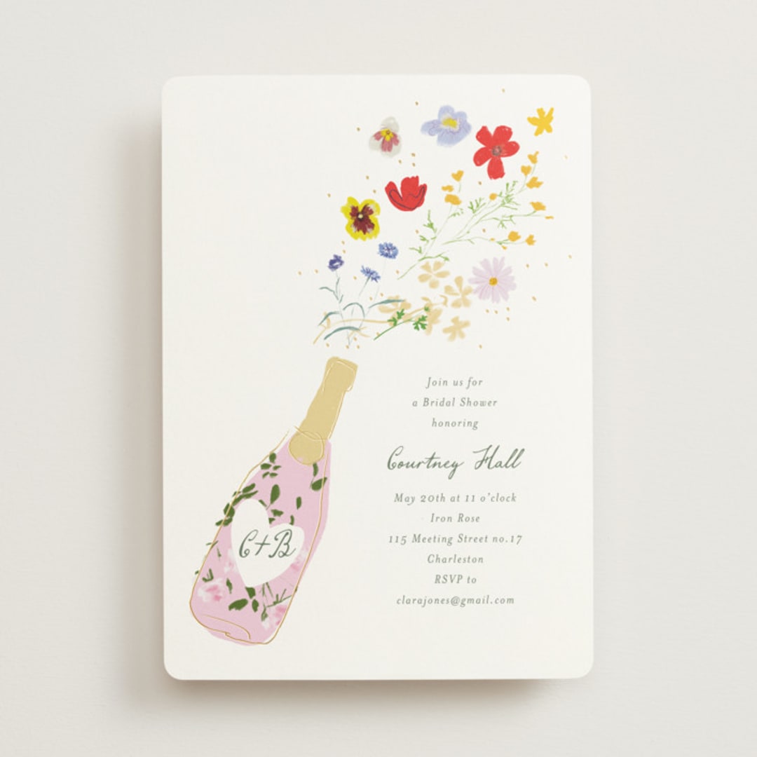 "Celebrate" - Bridal Shower Invitations in Petal by Baumbirdy - Front