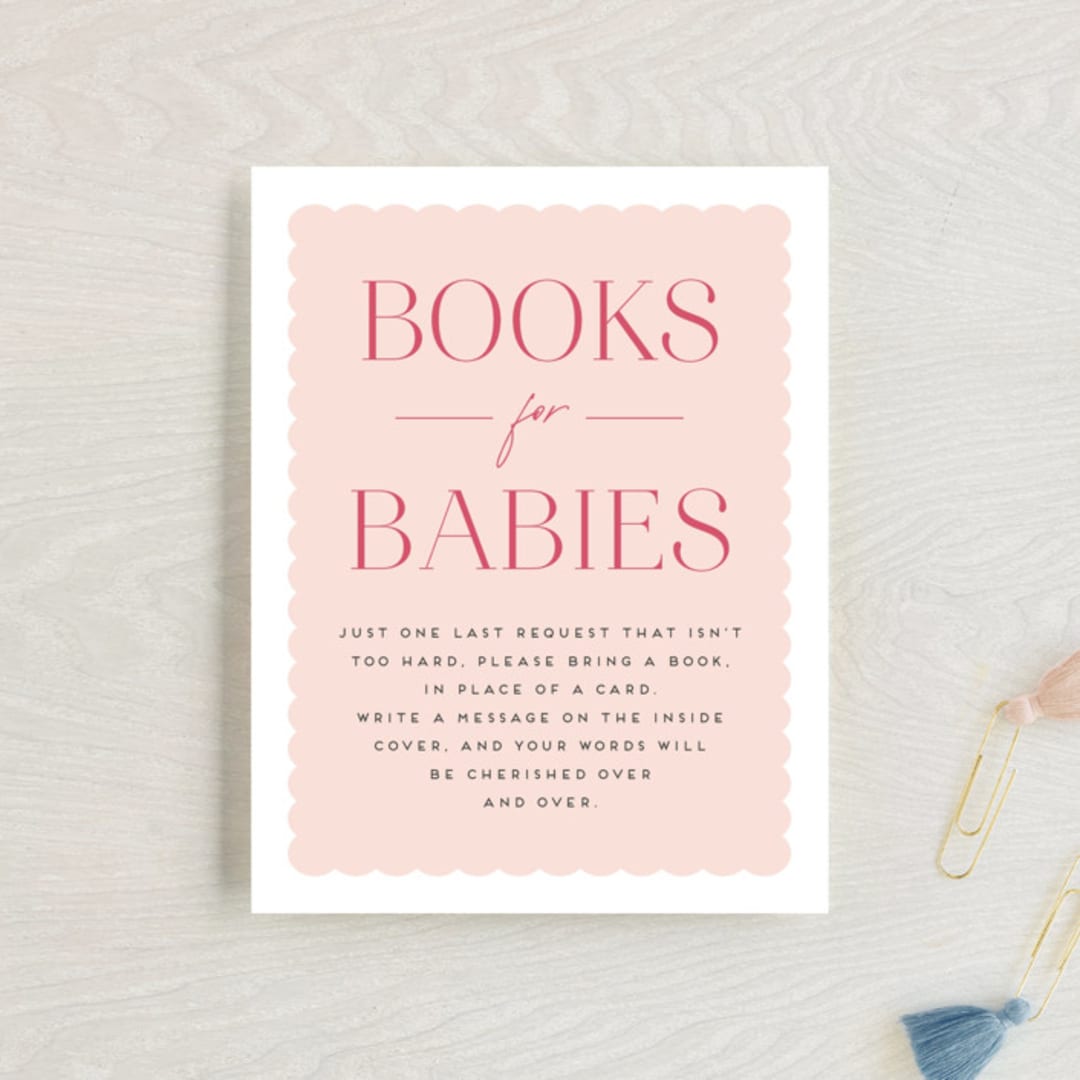 "Due With Two" - Baby Shower Insert Cards in Carnation by Erica Krystek - Front