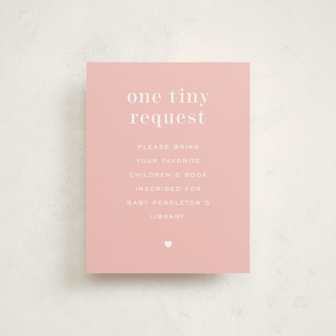 "itsy" - Baby Shower Insert Cards in Sweet Pink by Sara Hicks Malone - Front