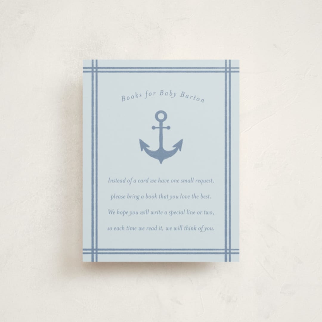 "Ahoy" - Baby Shower Insert Cards in Sea by Brynne Foster - Front
