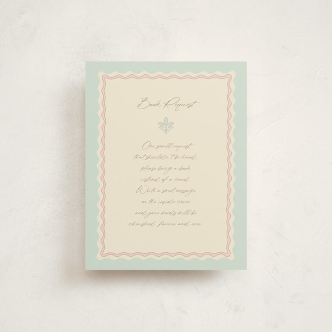 "Precious" - Baby Shower Insert Cards in Mint by Tina Faselli - Front