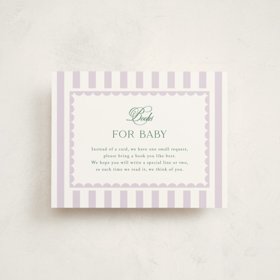 "Resort" - Baby Shower Insert Cards in Lilac by Kelly Schmidt - Front